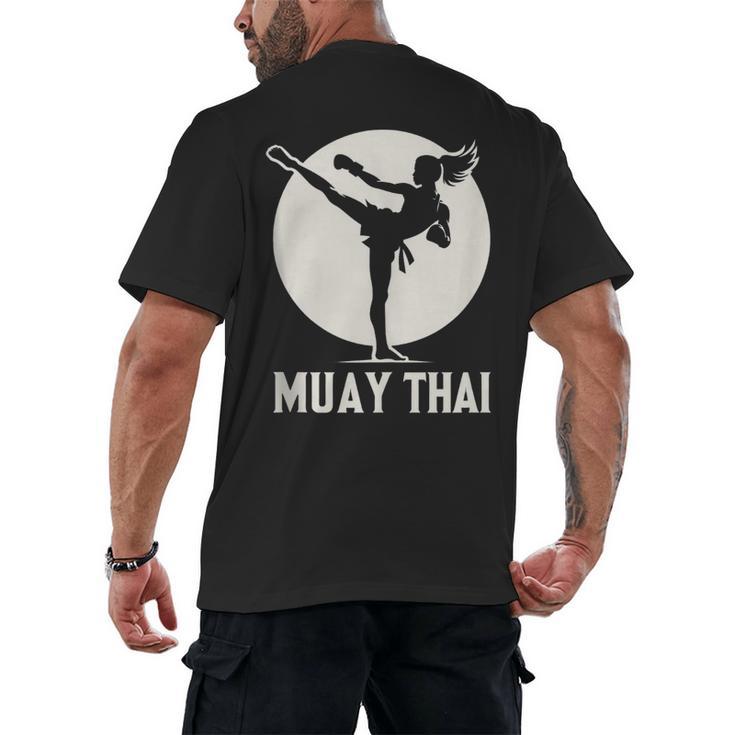 Muay Thai Woman Image Men's Back Print T-Shirt