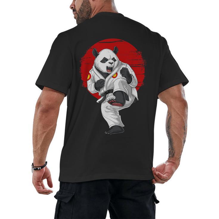 Panda Bear Karate Kickboxing Muay Thai Martial Arts Men's Back Print T-Shirt