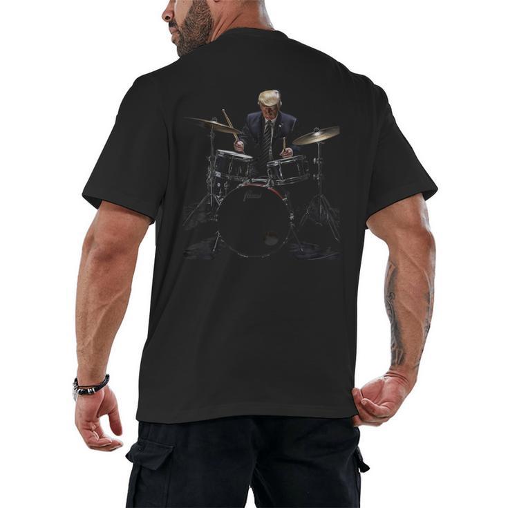 Percussion Player Drumset Retro Drum Kit Percussionist Trump Drummer Drums 2024 -Adults Men's Back Print T-Shirt