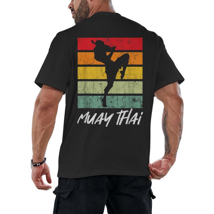 Retro Muay Thai Vintage MMA Martial Arts Thailand Boxing Men's Back Print T-Shirt
