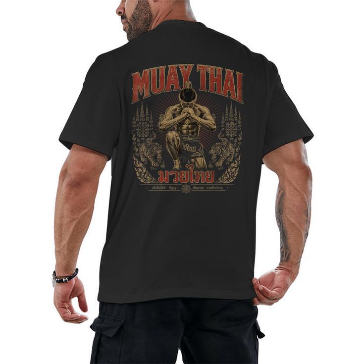 Retro Thailand Muay Thai Thai Boxing Fighter Art Men's Back Print T-Shirt