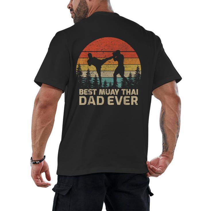 Retro Vintage Best Muay Thai Dad Ever Father's Day Men's Back Print T-Shirt