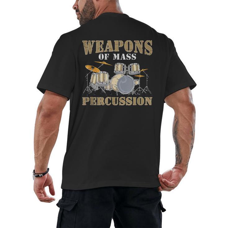 Rock Band Musical Instrument Drum Kit Men's Back Print T-Shirt