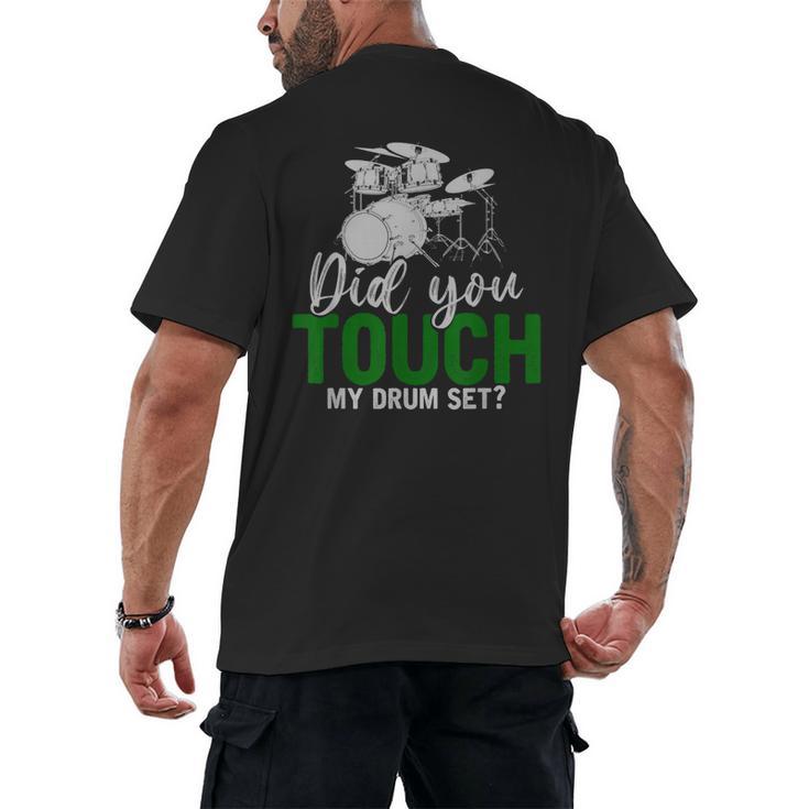 Rock Musical Instrument Band Drummer Drum Kit Men's Back Print T-Shirt