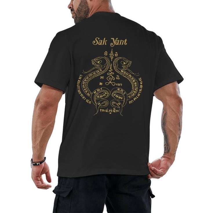 Sak Yant Sak Yant Tattoo Sak Yant Muay Thai Sak Yant T-Shirt Men's Back Print T-Shirt