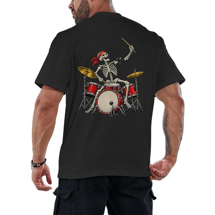 Skeleton Drummer Skull Drum Kit Halloween Sleeveless Men's Back Print T-Shirt