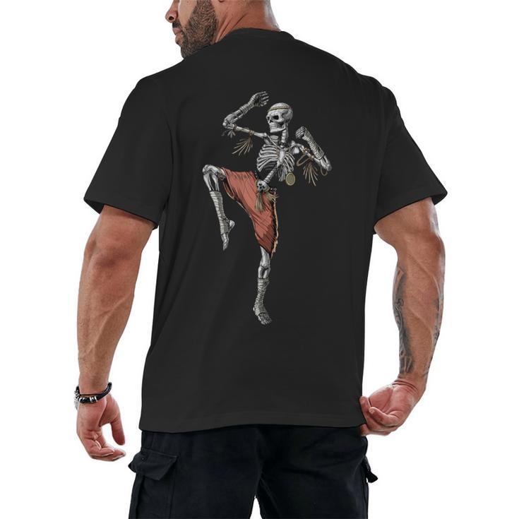 Skeleton Muay Thai Boxing Karate Kickboxing Martial Arts Men's Back Print T-Shirt