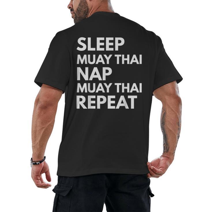 Sleep Nap Muay Thai Repeat Lover Martial Arts Men's Back Print T-Shirt