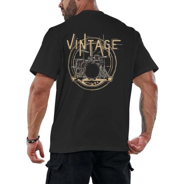 Vintage Drum Kit Men's Back Print T-Shirt