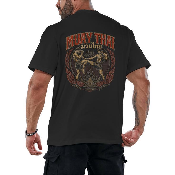 Vintage Muay Thai Bangkok Thailand Thai Boxing Art Men's Back Print T-Shirt