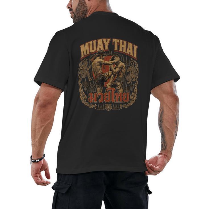 Vintage Muay Thai Thai Boxing Nak Muay Fighter Art Men's Back Print T-Shirt