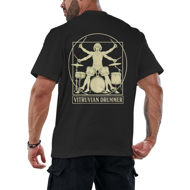 Vitruvian Drummer Drum Kit Music Lover Musician Men Men's Back Print T-Shirt