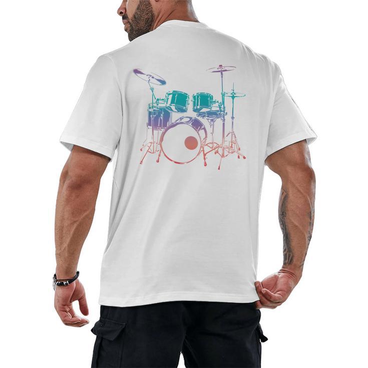 Drum Kit Drummer Graphic Men's Back Print T-Shirt