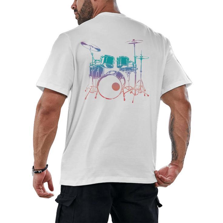 Drum Kit Drummer Graphic Sweatshirt Men's Back Print T-Shirt