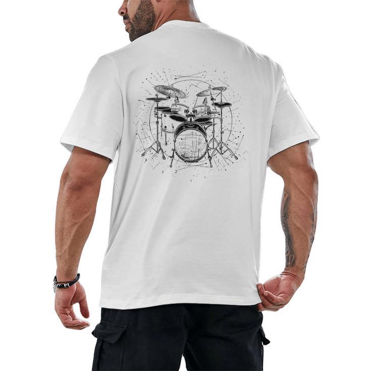Drum Kit Men's Back Print T-Shirt