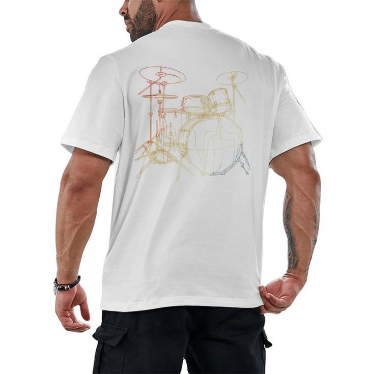 Drum Kit Vintage Look Music Concert Sweatshirt Men's Back Print T-Shirt