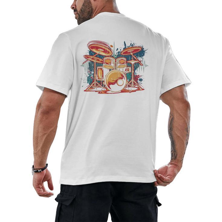 Dynamic Drum Kit For Drummers And Rock Music Lovers Sweatshirt Men's Back Print T-Shirt