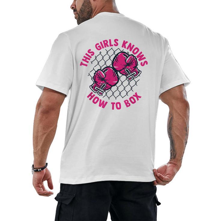 This Girl Knows How To Box Muay Thai Kickboxer Fan Boxing Men's Back Print T-Shirt