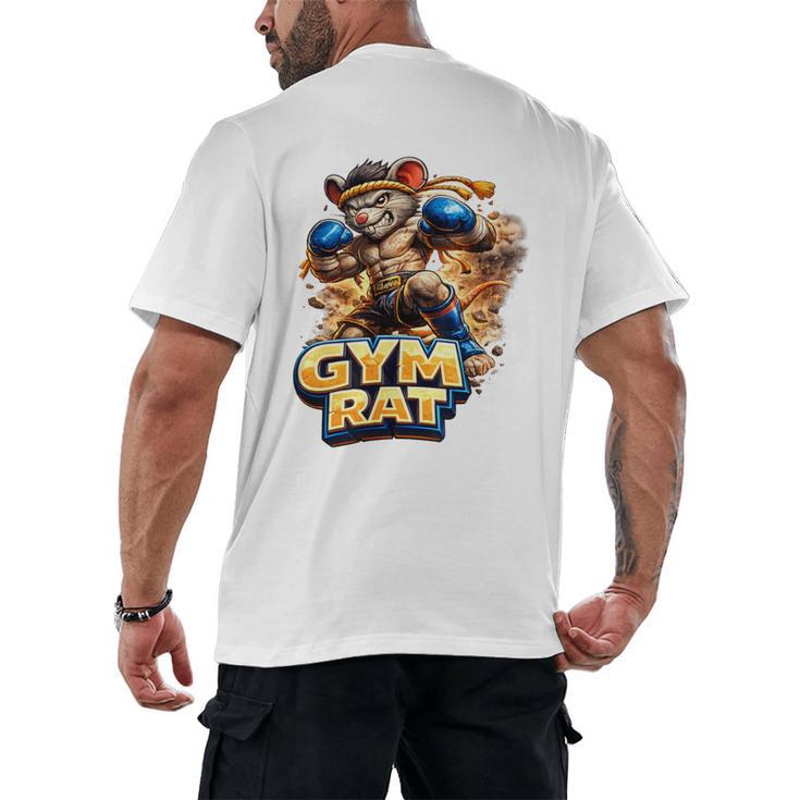 Gym Rat Kickboxing Nak Muay Thai Boxing Fighter Men's Back Print T-Shirt