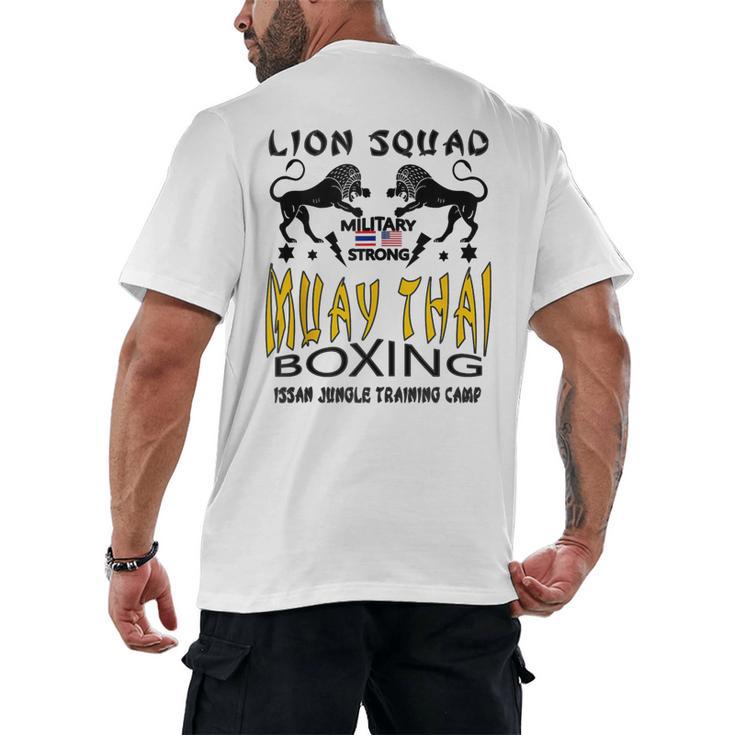 LION SQUAD THAILAND KICKBOXING MUAY THAI MMA TRAINING Men's Back Print T-Shirt