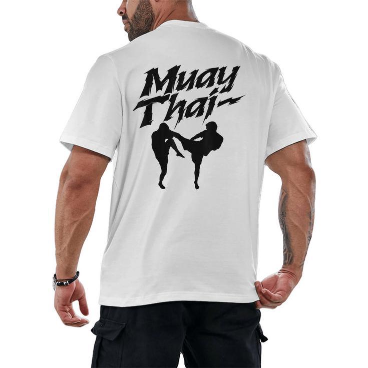 Muay Thai Boxing Martial Arts Fighter Men's Back Print T-Shirt