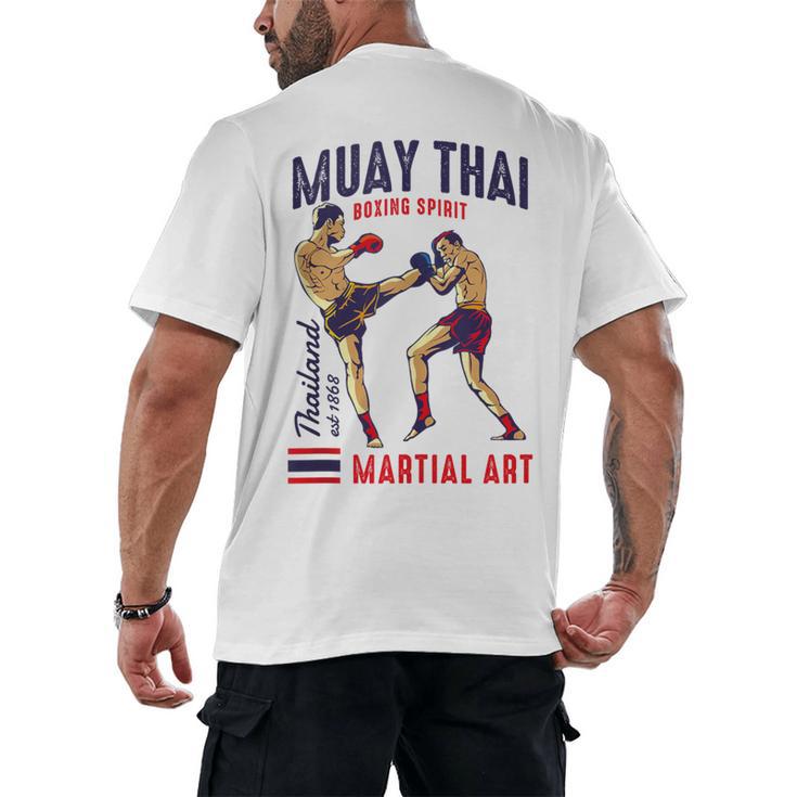 Muay Thai Boxing Spirit Martial Art Men's Back Print T-Shirt