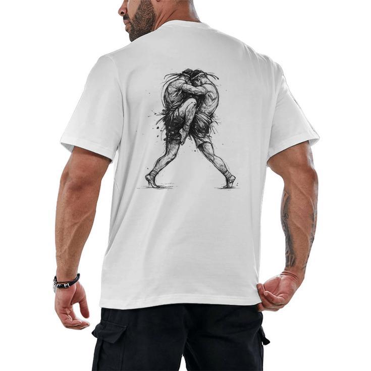 Muay Thai Kickboxing Nak Muay Thai Boxing Fighter Men's Back Print T-Shirt