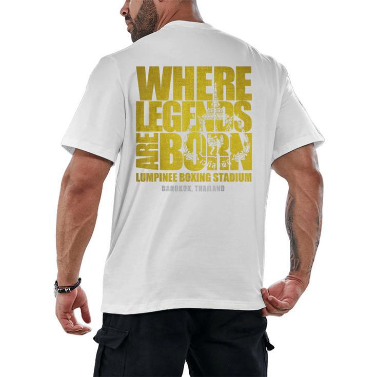 Muay Thai Lumpinee Boxing Stadium Where Legend Born Men's Back Print T-Shirt
