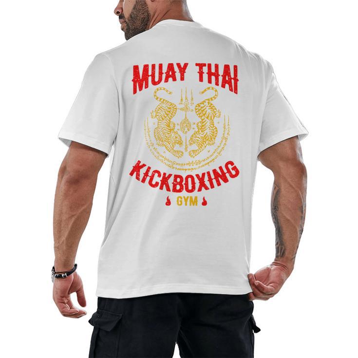 Muay Thai Tiger Kickboxing Gym MMA Street Fight Kickboxing Men's Back Print T-Shirt