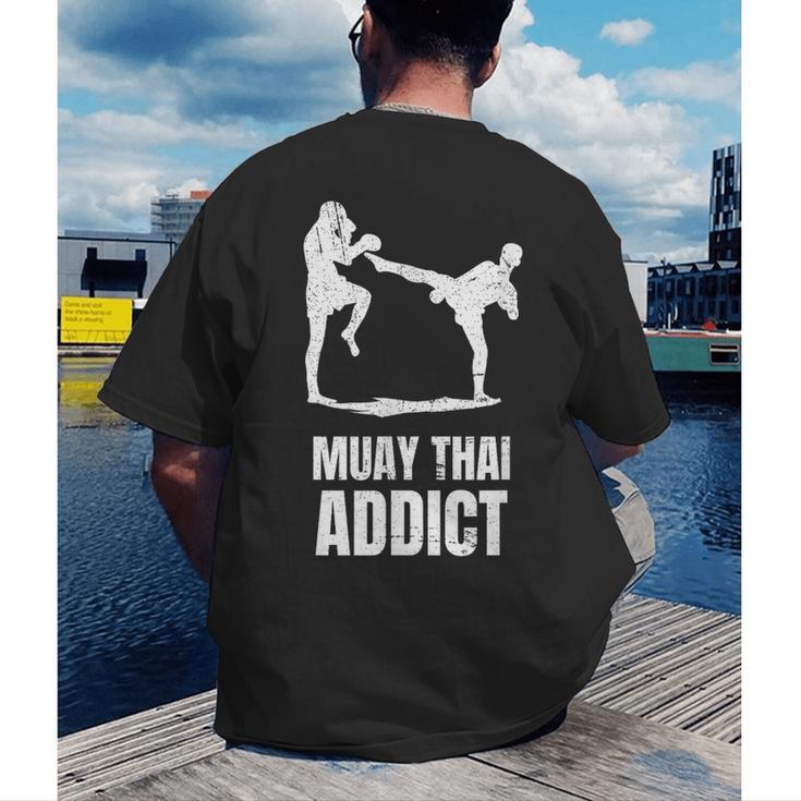 Addicted To Muay Thai Graphic Shirt Men's Back Print T-Shirt Addicted To Muay Thai Graphic Shirt Men's Back Print T-Shirt