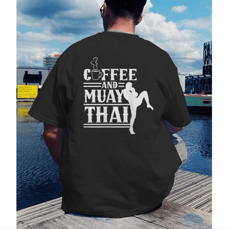 Coffee And Muay Thai Martial Arts Boxing Hobby Fighter Men's Back Print T-Shirt