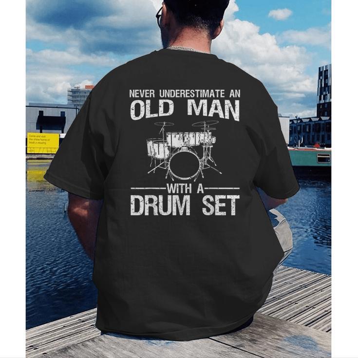 Cool Drummer Art Men Dad Drum Set Player Drum Kit Musician Men's Back Print T-Shirt Cool Drummer Art Men Dad Drum Set Player Drum Kit Musician Men's Back Print T-Shirt