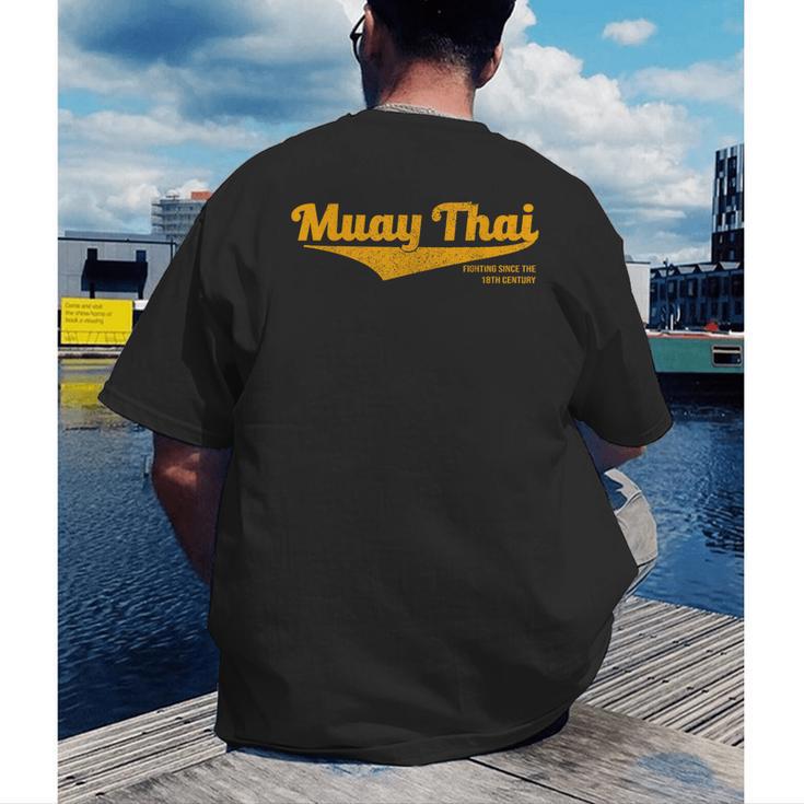 Distressed Muay Thai Kickboxing MMA BJJ Thailand T-Shirt Men's Back Print T-Shirt