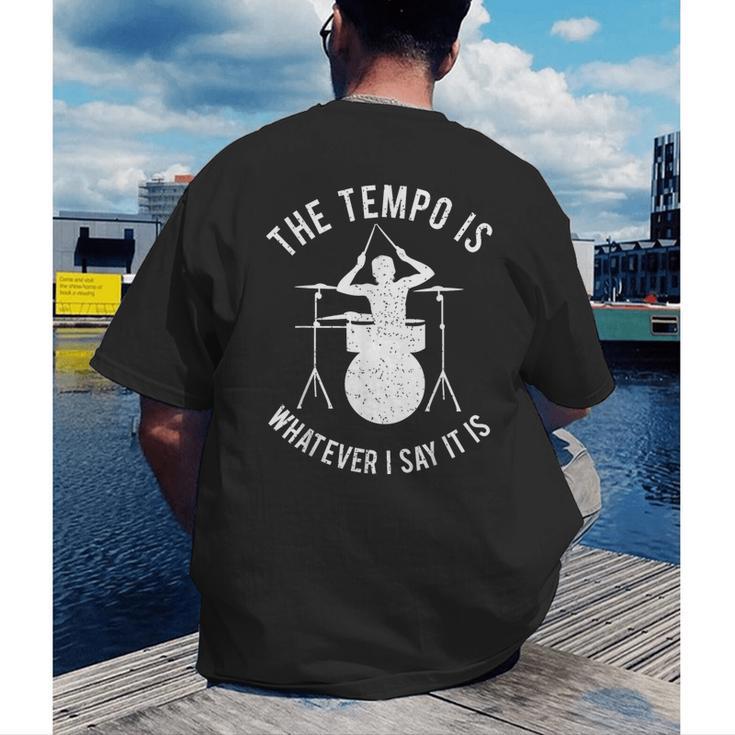 Drum Kit Graphic For a Drummer With Percussion Instruments Men's Back Print T-Shirt