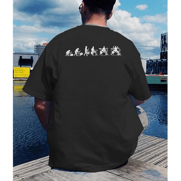 Drummer Evolution Drum Kit Men's Back Print T-Shirt Drummer Evolution Drum Kit Men's Back Print T-Shirt
