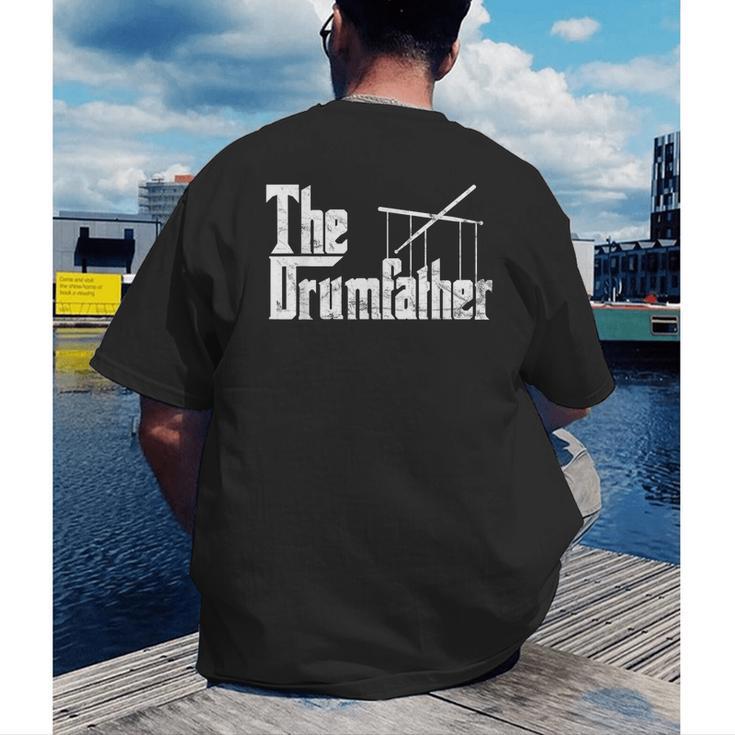 Drummer Humor The Drumfather Drum Kit Men's Back Print T-Shirt Drummer Humor The Drumfather Drum Kit Men's Back Print T-Shirt