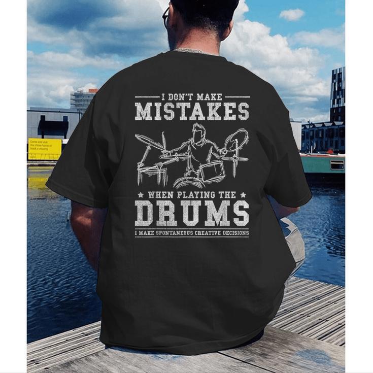 Drummer Music Drum Kit Men's Back Print T-Shirt