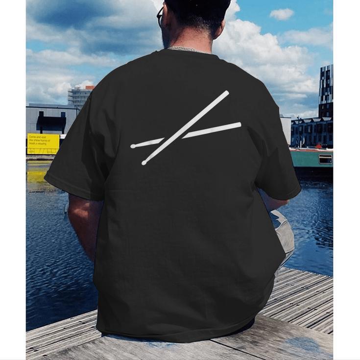 Drumsticks Drum Kit Men's Back Print T-Shirt Drumsticks Drum Kit Men's Back Print T-Shirt