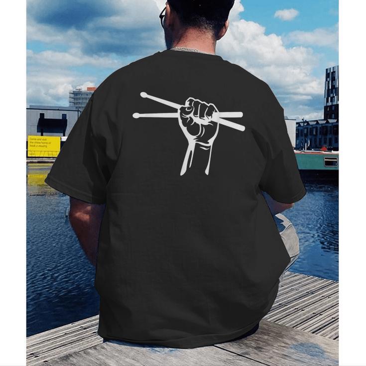 Drumsticks Hand Drum Kit Drummer Men's Back Print T-Shirt