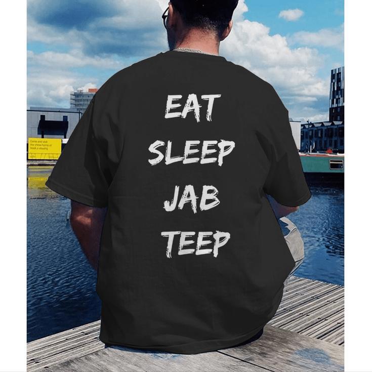 Eat Sleep Jab Teep Rep Muay Thai Men's Back Print T-Shirt Eat Sleep Jab Teep Rep Muay Thai Men's Back Print T-Shirt