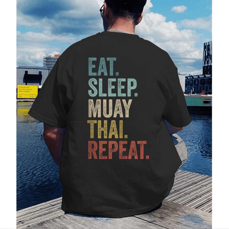 Eat Sleep Muay Thai Repeat Thai Boxing Men's Back Print T-Shirt Eat Sleep Muay Thai Repeat Thai Boxing Men's Back Print T-Shirt