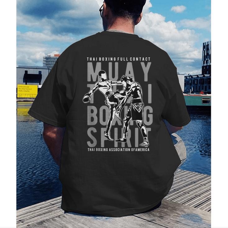 Full Contact Thai Boxing Association Of America Muay Thai Men's Back Print T-Shirt Full Contact Thai Boxing Association Of America Muay Thai Men's Back Print T-Shirt