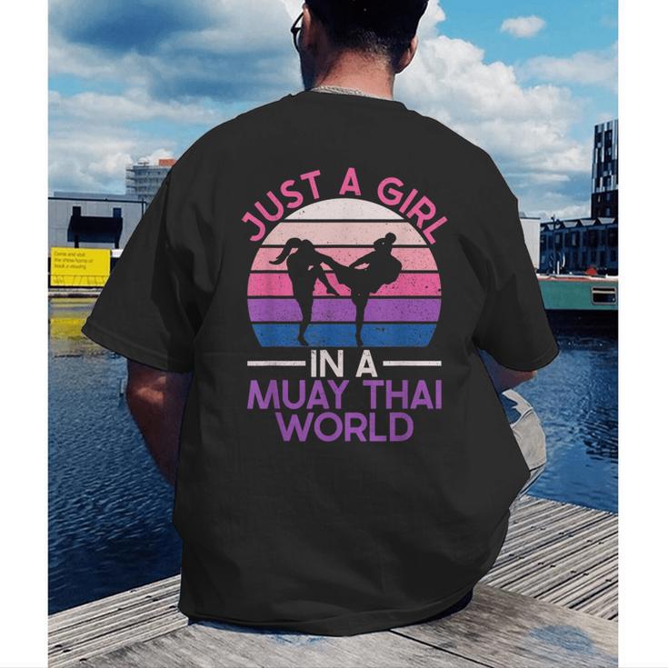 Just A Girl In A Muay Thai World Muay Thai Boxing Men's Back Print T-Shirt
