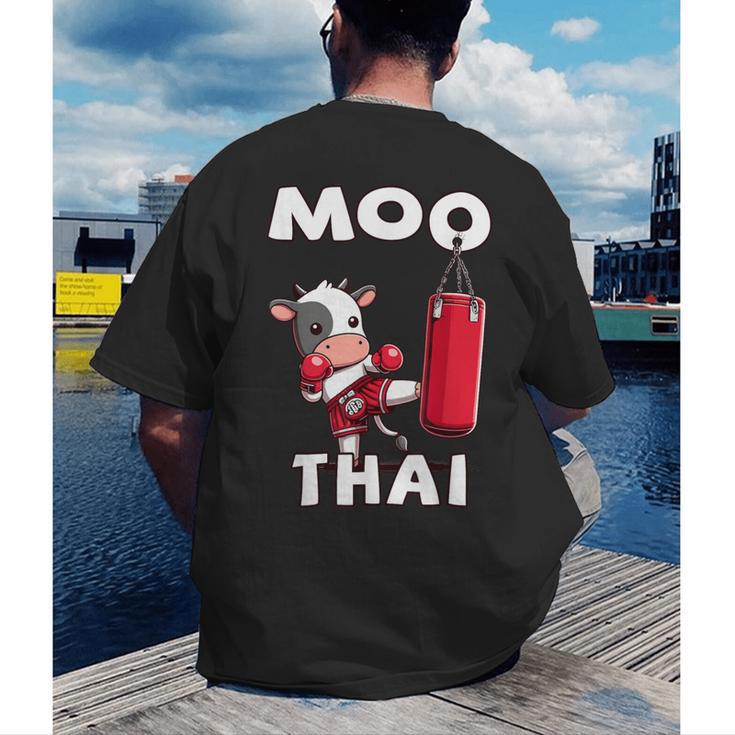 Moo Thai Muay Thai Thai Boxing For Kids Muay Thai Cow Men's Back Print T-Shirt Moo Thai Muay Thai Thai Boxing For Kids Muay Thai Cow Men's Back Print T-Shirt