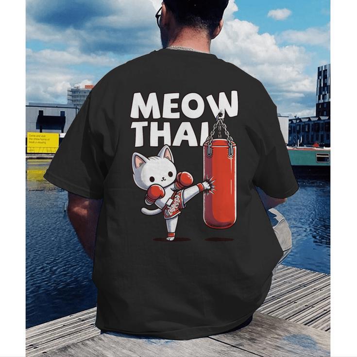 Muay Thai Cat Meow Thai Thai Boxing For Youth Muay Thai Men's Back Print T-Shirt