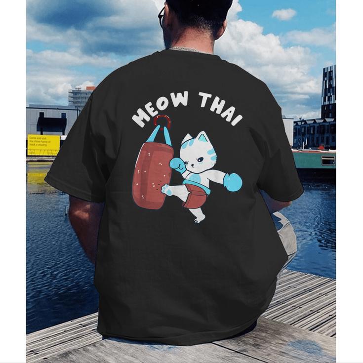 Muay Thai Cat Meow Thai Punch Bag Martial Arts Men's Back Print T-Shirt