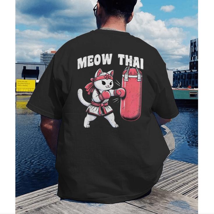 Muay Thai Cat Meow Thai Women Neko Costume Muay Thai Men's Back Print T-Shirt