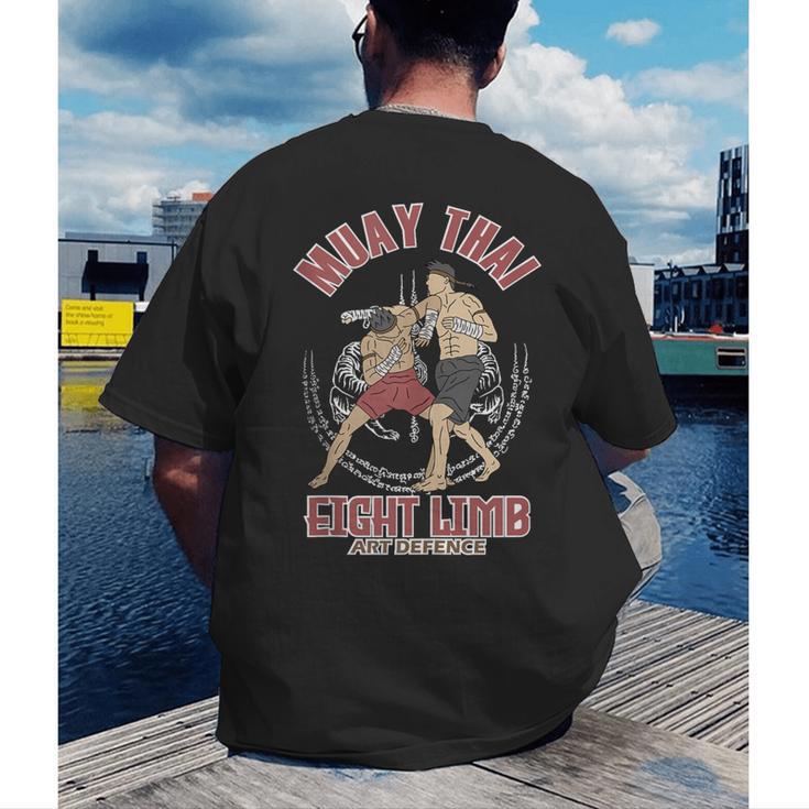 Muay Thai Eight Limb Art Defence Men's Back Print T-Shirt Muay Thai Eight Limb Art Defence Men's Back Print T-Shirt
