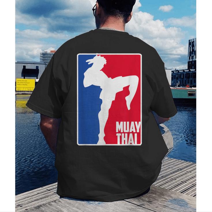 Muay Thai Fighter Retro Kickboxing Training MMA Men's Back Print T-Shirt Muay Thai Fighter Retro Kickboxing Training MMA Men's Back Print T-Shirt