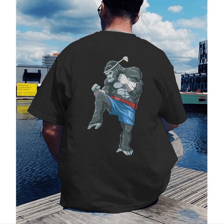 Muay Thai Gorilla Thai Boxing Men's Back Print T-Shirt Muay Thai Gorilla Thai Boxing Men's Back Print T-Shirt